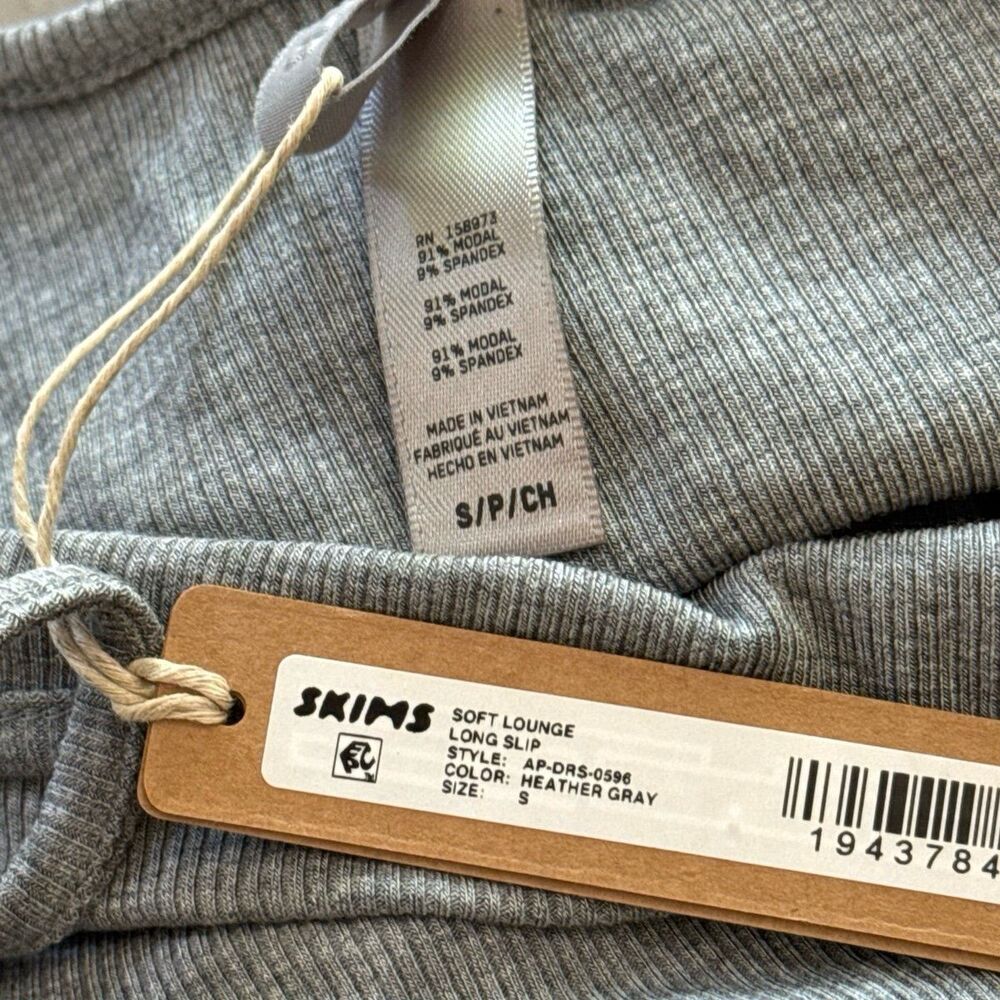 Skims Soft Lounge Long Slip Dress Heather Gray Size Small - Picture 10 of 10